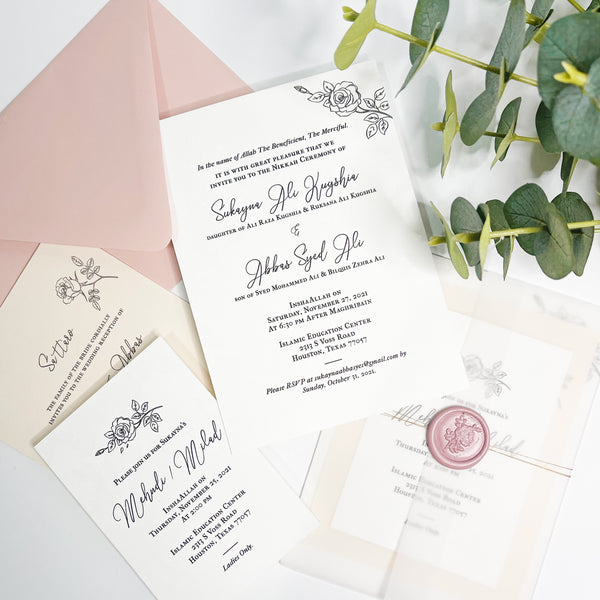 Rose | Muslim Wedding Invitation Collection